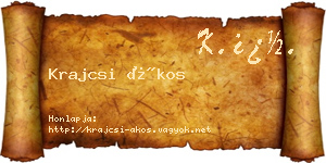 Krajcsi Ákos névjegykártya